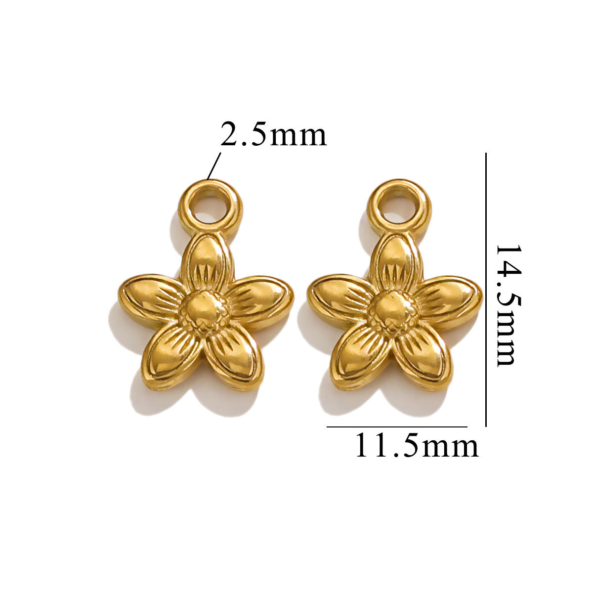 Gold color / 1 Piece Simple Cute Style Cartoon Flower Shape Stainless Steel  Gold Color Women's Pendant Picture24